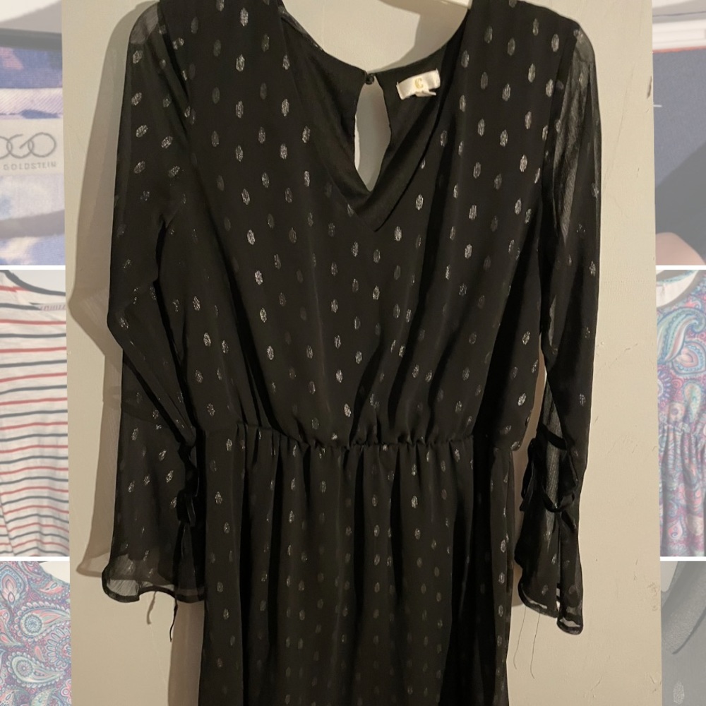 Black and silver cocktail dress